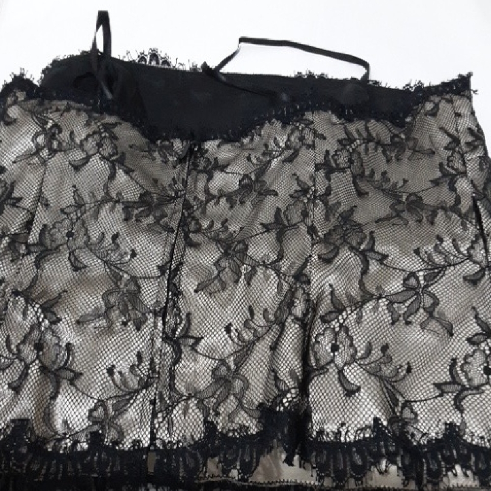 Adrianna Papell Black Goth Lace Evening Top - Picture 7 of 7